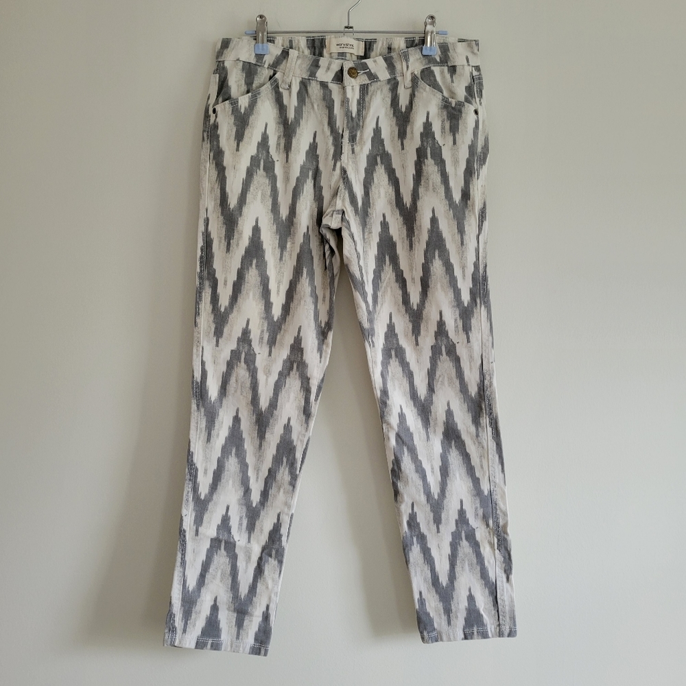 Workshop Andrea Jovine Geometric Zigzag Print Unique Boho Pants Size 10
